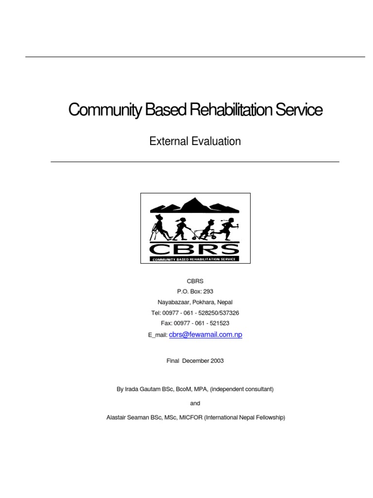 Evaluation Report - Final CBRs | PDF | Disability | Evaluation