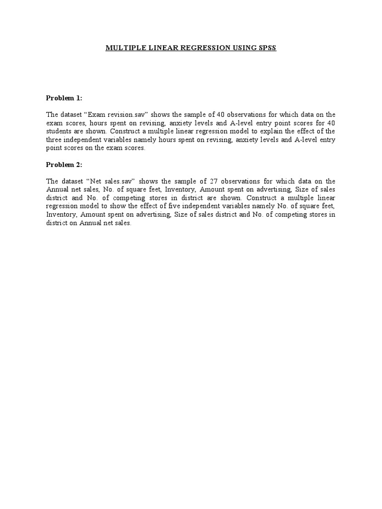 Multiple Linear Regression | PDF | Regression Analysis | Linear Regression