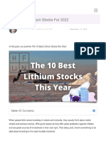 Top 10 Best Lithium Stocks in 2022- StockHitter.com