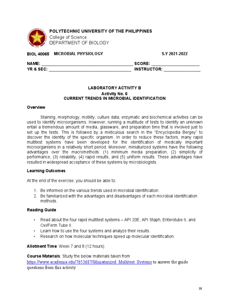Advantages of Multitest Systems in Microbiology | PDF | Staphylococcus ...