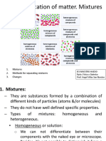 U3. Classification of Matter. Mixtures: 1. Mixtures 2. Methods For Separating Mixtures 3. Changes