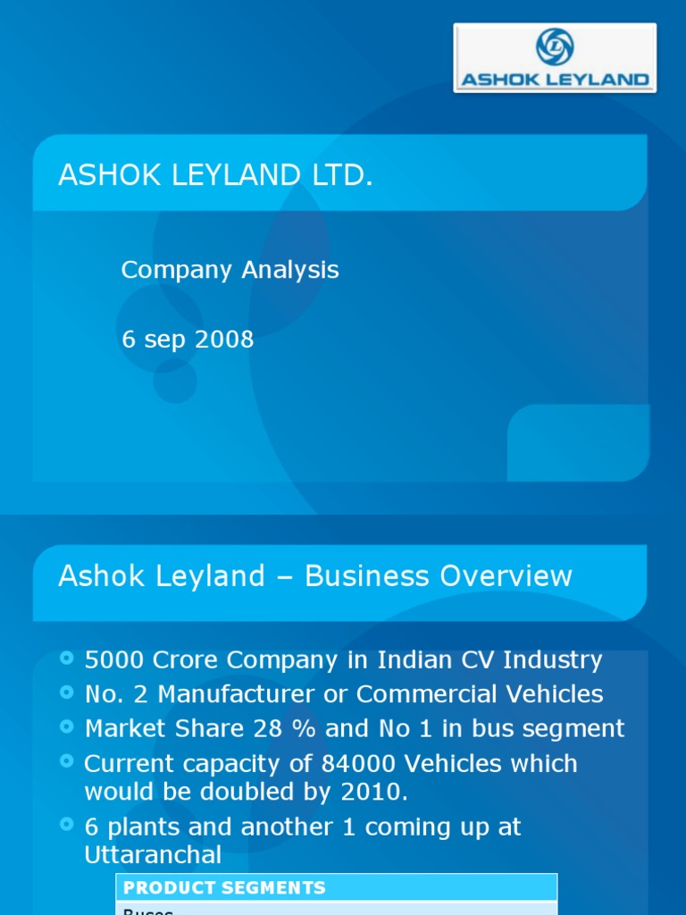 Ashok Leyland LTD Company Analysis PDF Valuation (Finance) Economies