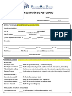 Planilla Preinscripción de Posgrado 2021