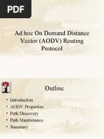 Ad Hoc On Demand Distance Vector (AODV) Routing Protocol