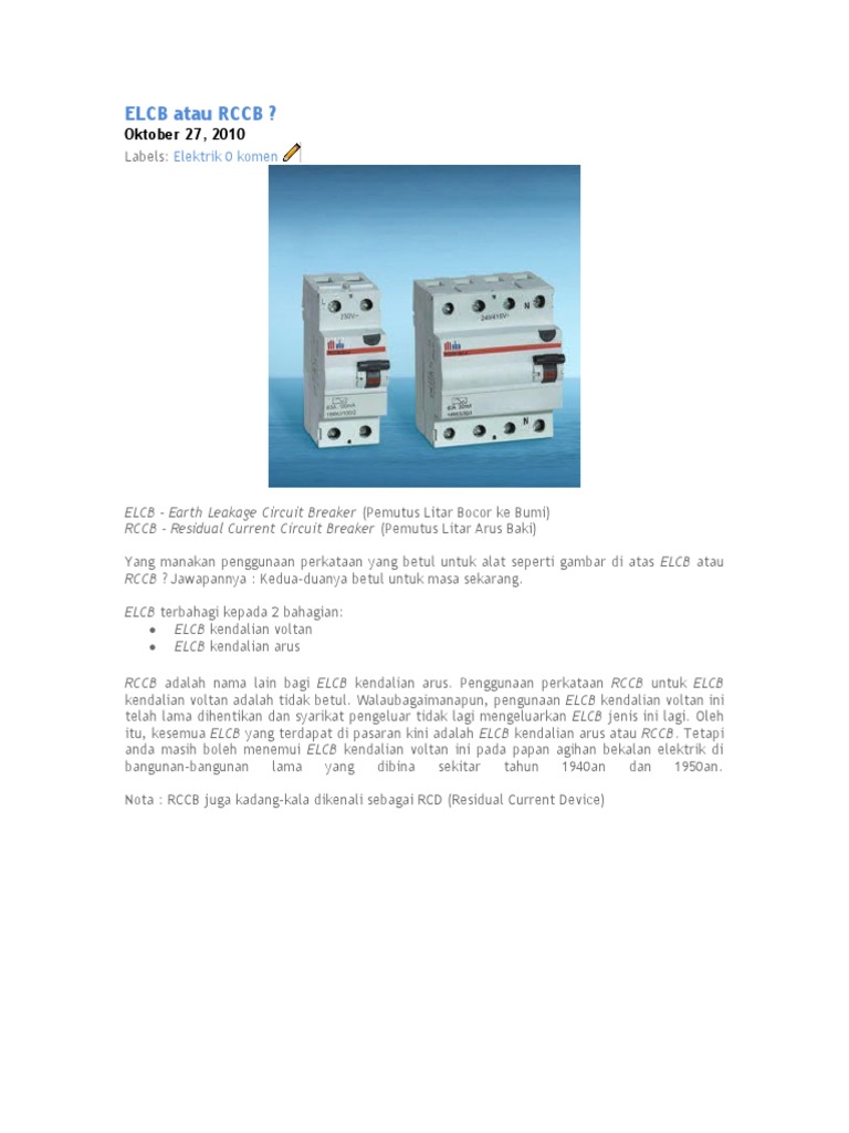 Elcb Atau Rccb Pdf
