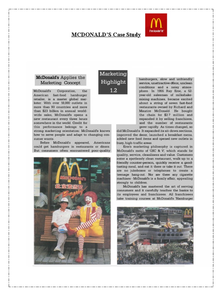 mcdonald's case study pdf