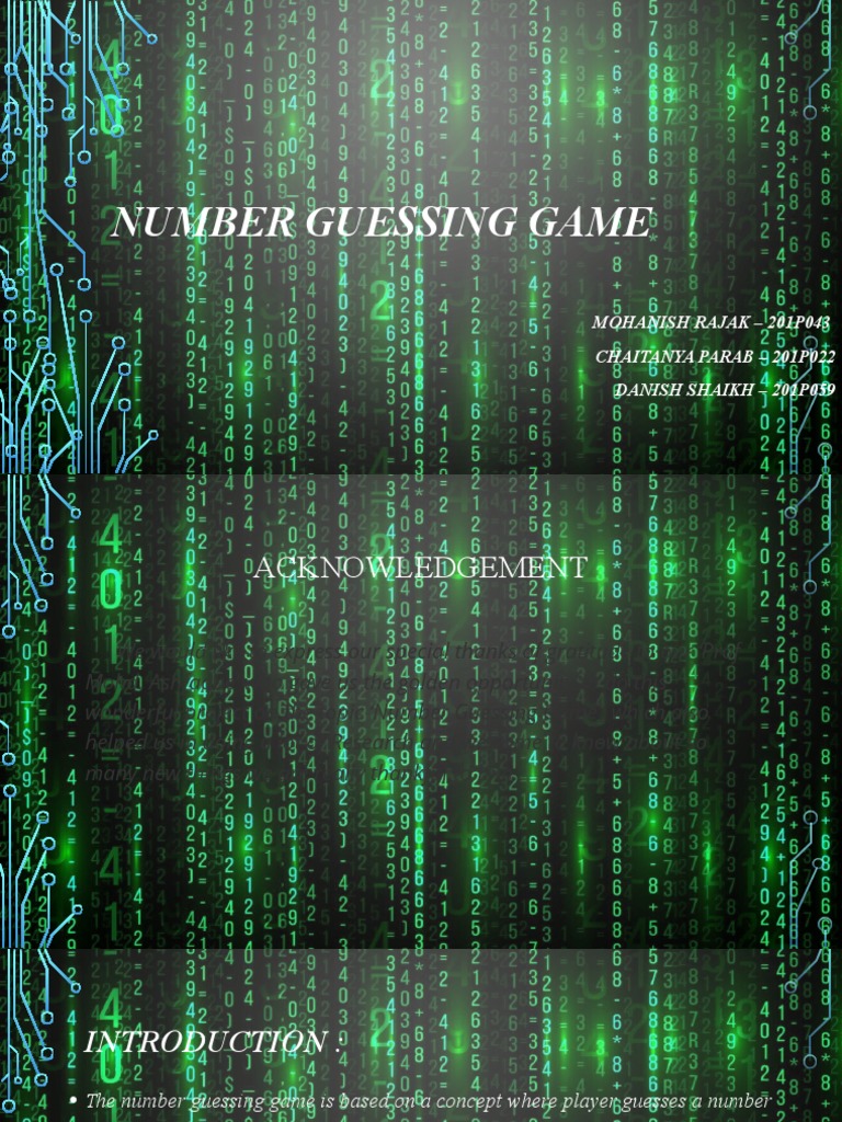 Number Guessing Game Project Overview | PDF