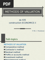 Methods of Valuation: Qs 435 Construction ECONOMICS II