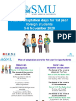 Plan of Adaptation Days For 1st Year Foreign Students 5-6 November 2020