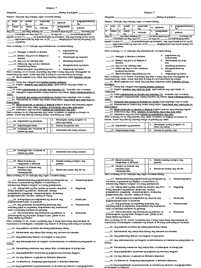 Pagsusulit Filipino | PDF