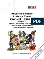 Physical Science Activity Sheet: Quarter 2 - MELC 13 Week 6