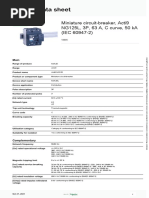 Product Data Sheet: Miniature Circuit-Breaker, Acti9 NG125L, 3P, 63 A, C Curve, 50 Ka (IEC 60947-2)