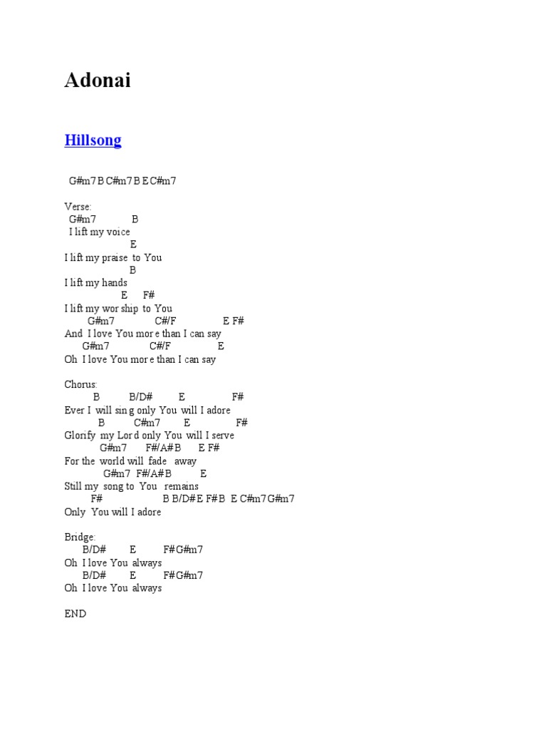Adonai Lyrics and Chords | PDF