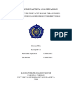 Laporan Resmi Analisis Farmasi Validasi Metode Penetapan Kadar Parasetamol Dalam Tablet Dengan Spektrofotometri Visible - Compress