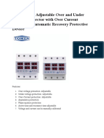 Three Phase Adjustable Over and Under Voltage Protector With Over Current Protection Automatic Recovery Protective Device