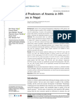Prevalence and Predictors of Anemia in HIV-Infected Persons in Nepal