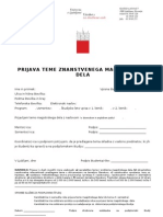 Form Prijava Magistrskega Dela