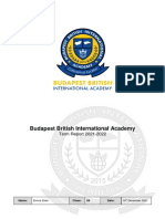 Budapest British International Academy: Term Report 2021-2022