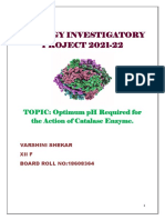 Biology Investigatory PROJECT 2021-22: TOPIC: Optimum PH Required For The Action of Catalase Enzyme