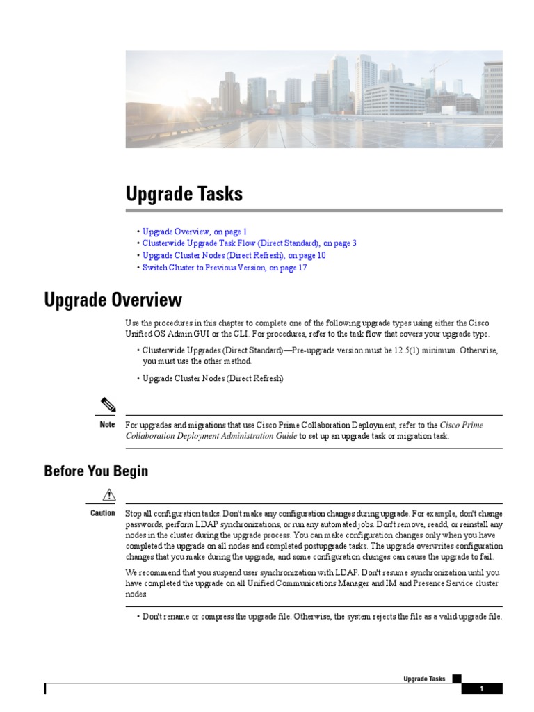 Cisco Unified Upgrade Task Guide | PDF | Command Line Interface | Booting