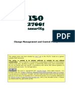 ISO27k Model Policy On Change Management and Control