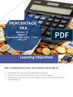 Percentage TAX: Prepared By: Mrs. Nelia I. Tomas, Cpa, LPT