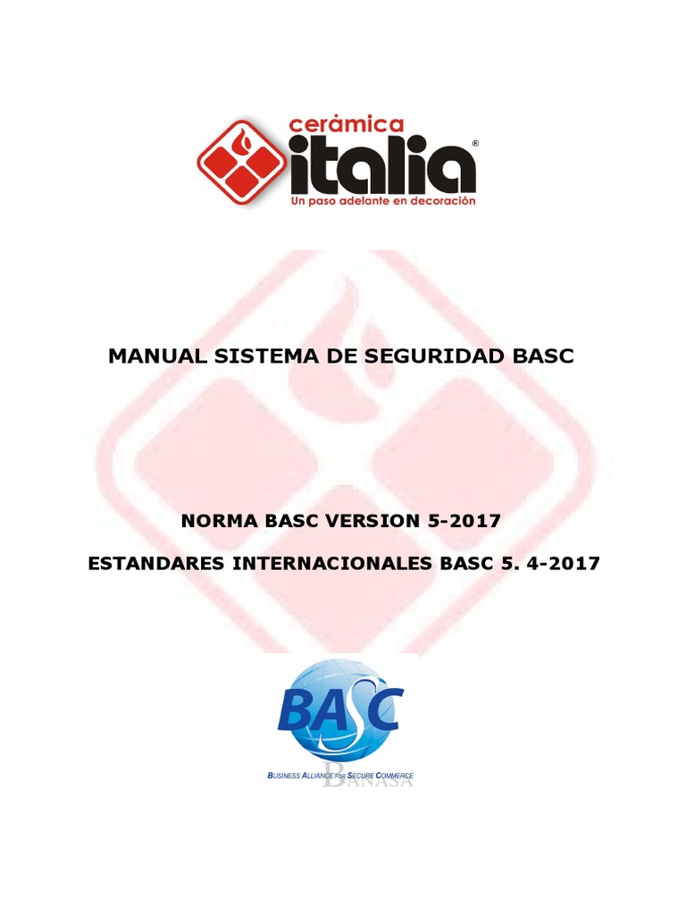Manual de Seguridad BASC para Cerámica Italia | PDF | Auditoría | La ...