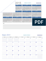 Calendario Excel 2015