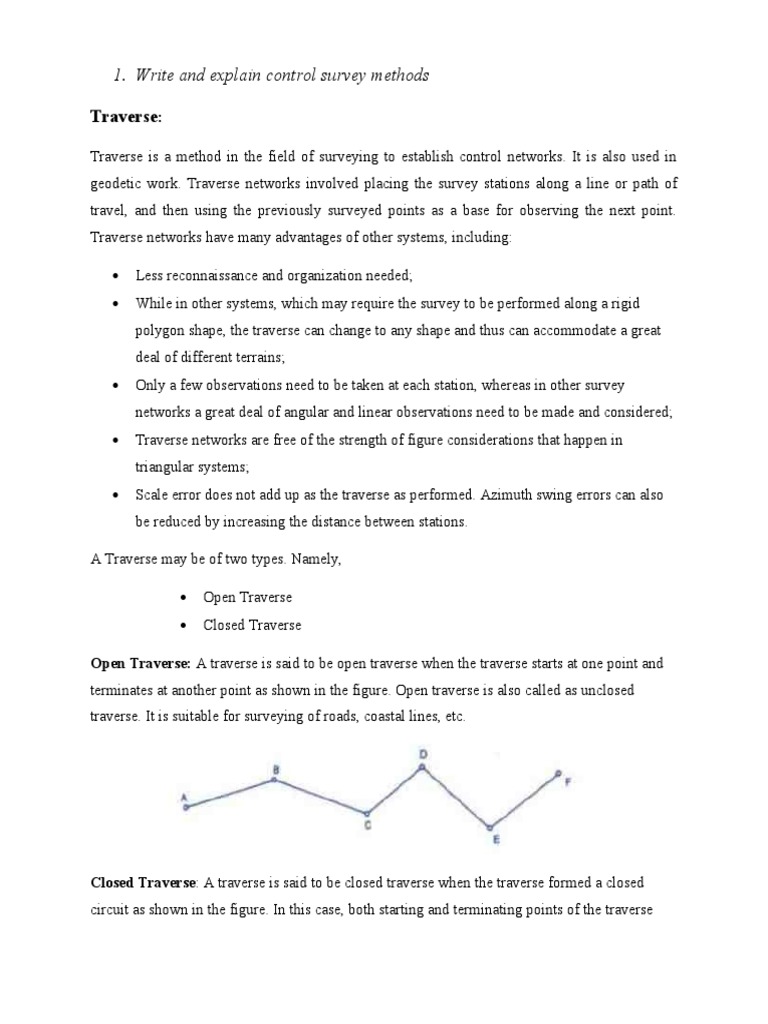 Survey Control Methods Explained | PDF | Surveying | Triangle