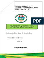 PORTAFOLIO PARA  DESARROLLO DE APRENDIZAJE I 555