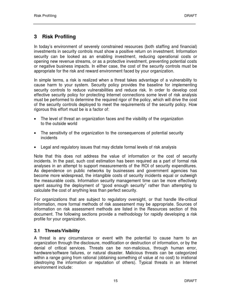 Risk Profiling | PDF | Information Security | Risk Management