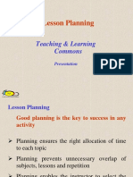 Lesson Planning: Teaching & Learning Commons
