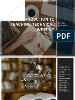 Introduction To Teaching Technical Writing: Dr. Will Kurlinkus