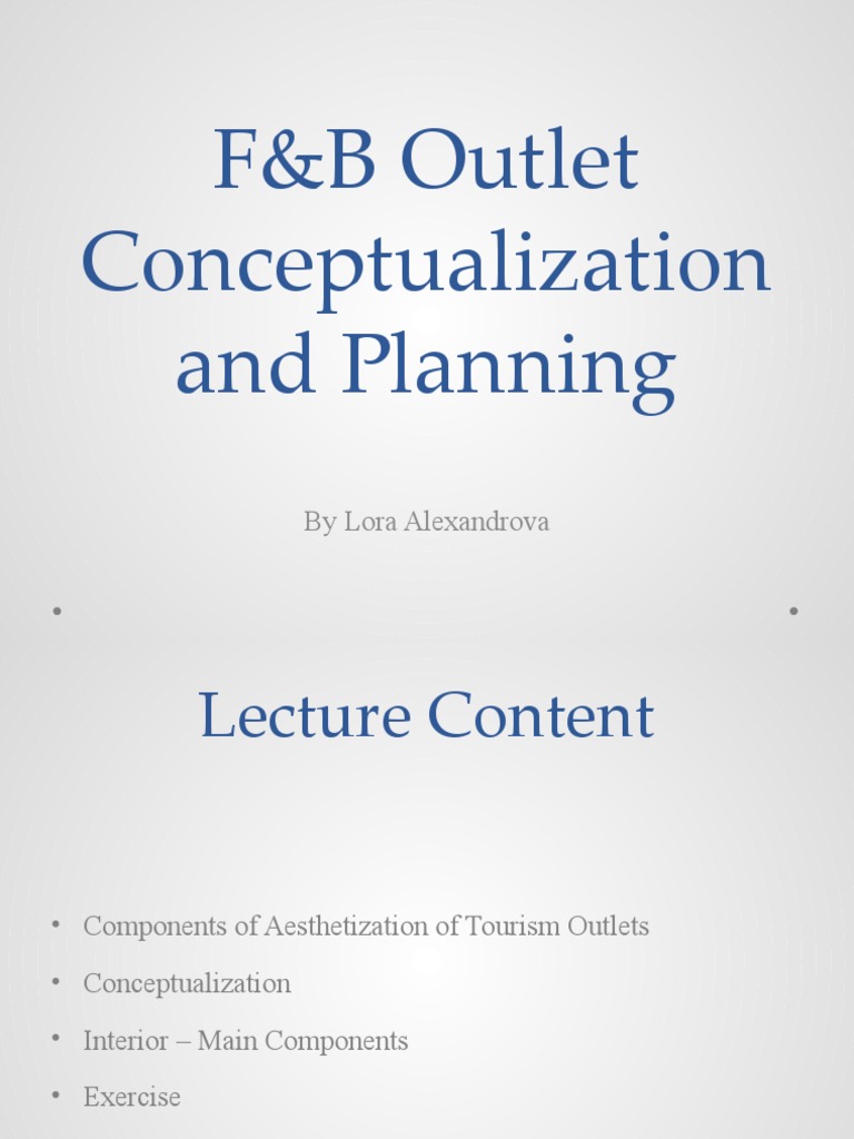 F&B Outlet Design and Planning Guide | PDF | Restaurants | Kitchen