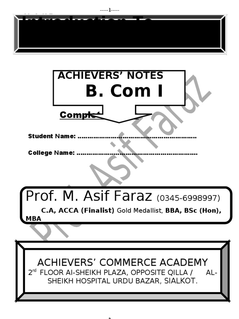 Full Notes of Imp Qs | PDF | Sole Proprietorship | Business