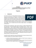 Seminario Estado de Excepción en El Perú - PROGRAMA