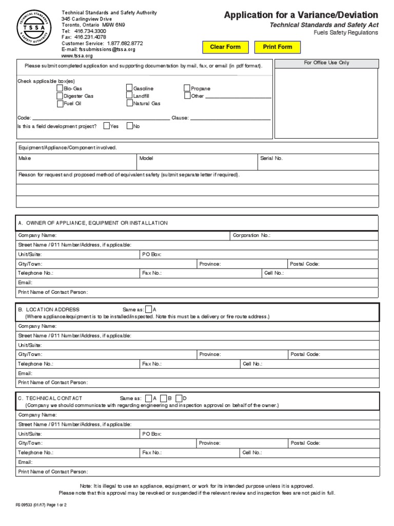 Variance Application for Fuels Safety | PDF | Payments | United States ...