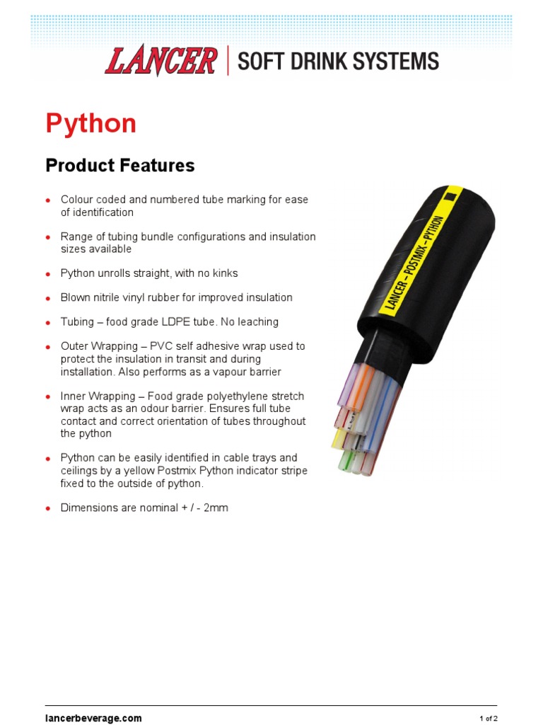 Python Tubing Specifications and Features | PDF | Polyvinyl Chloride ...