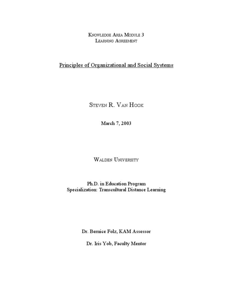 Principles of Organizational and Social Systems: S R. V H | PDF ...