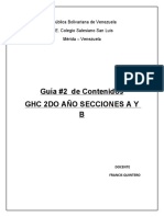 Guía #2 de Contenidos GHC 2do Año Secciones A Y B