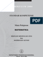 Standar kompetensi Matematika