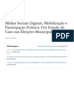 Mídias Sociais Digitais, Mobilização e Participação Política Um Estudo de Caso Nas Eleições Municipais 2012