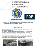 Administración de Locales Gastronómicos