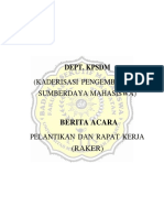 (Kaderisasi Pengembangan Sumberdaya Mahasiswa) : Dept. KPSDM