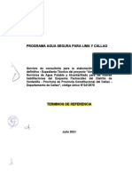 Programa Agua Segura para Lima Y Callao: Terminos de Referencia