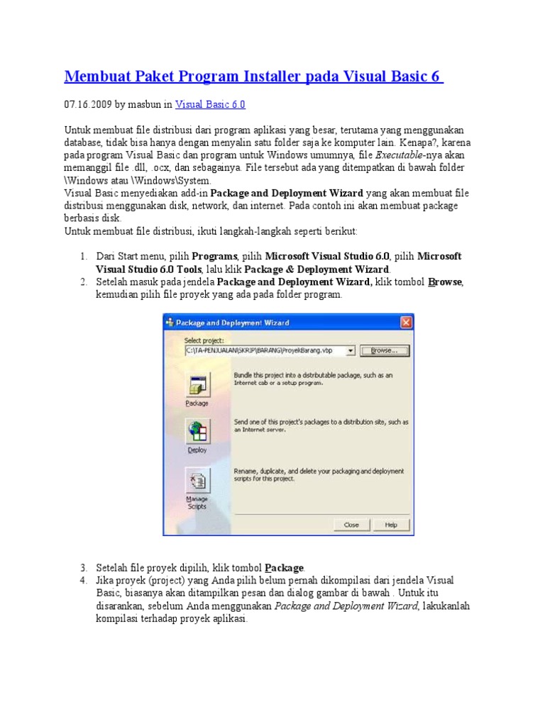 Cara Membuat Installer di Visual Basic 6 | PDF