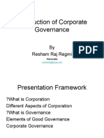 Introduction of Corporate Governance: by Resham Raj Regmi