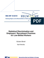 Statistical Discrimination and Employers' Recruitment Practices For Low-Skilled Workers