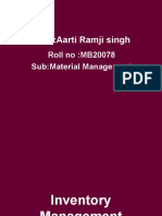Name:Aarti Ramji Singh: Roll no:MB20078 Sub:Material Management