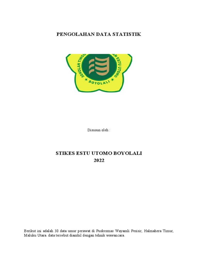 Contoh Pengolahan Data Statistik | PDF | Metode & Bahan Ajar